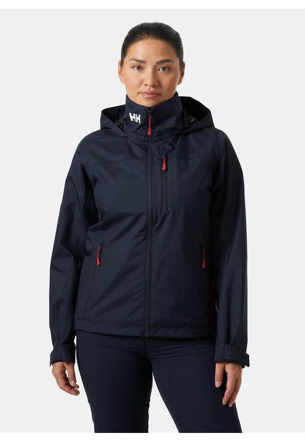 Kurtka uniwersalna damska Helly Hansen Crew. Typ kołnierza: kaptur. Kolor: niebieski. Materiał: syntetyk. Sport: turystyka piesza