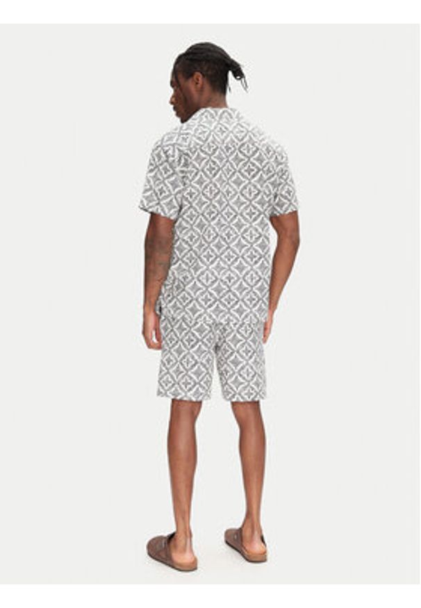 Jack & Jones - Jack&Jones Komplet koszula i szorty materiałowe Seersucker 12284648 Szary Relaxed Fit. Kolor: szary. Materiał: bawełna