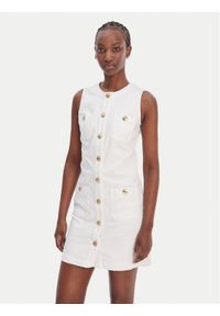 Liu Jo Sukienka jeansowa UA6334 D0275 Biały Regular Fit. Kolor: biały. Materiał: bawełna #1