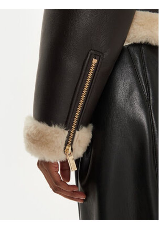 Fracomina Kurtka z imitacji skóry FS24WC4004O42001 Brązowy Regular Fit. Kolor: brązowy. Materiał: skóra