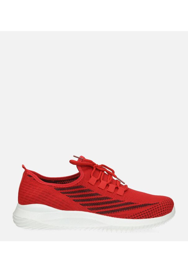 Casu - Czerwone buty sportowe sznurowane casu h1913-3. Kolor: czerwony, wielokolorowy, czarny