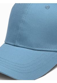 Ombre Clothing - Czapka męska z daszkiem H086 - niebieska - uniwersalny. Kolor: niebieski. Materiał: bawełna. Styl: klasyczny #4