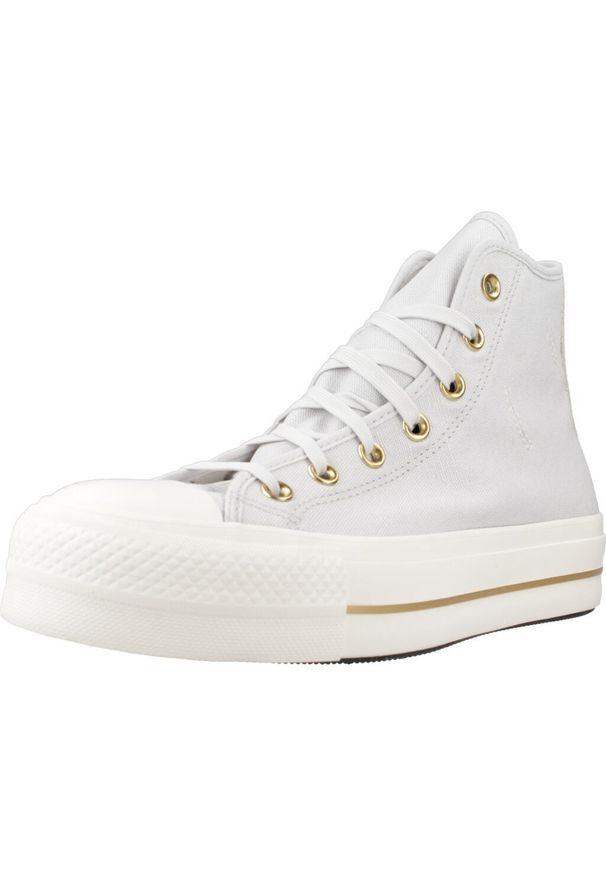 Tenisówki Converse Model Ctas Lift Hi Barely Kolor Szary. Kolor: szary, niebieski, wielokolorowy. Materiał: tkanina