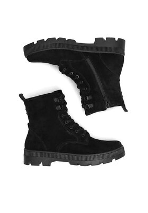 MEXX Trzewiki MX/008C-WI23 Czarny. Kolor: czarny. Materiał: skóra, zamsz