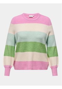 ONLY Carmakoma Sweter New Daria 15306802 Kolorowy Regular Fit. Materiał: wiskoza. Wzór: kolorowy