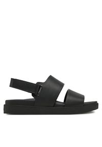 Calvin Klein Sandały Flat Adj Sandal Eyelet HW0HW02488 Czarny. Kolor: czarny. Materiał: skóra