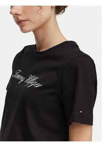 TOMMY HILFIGER - Tommy Hilfiger T-Shirt Script WW0WW43459 Czarny Regular Fit. Kolor: czarny. Materiał: bawełna #4