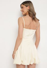 Born2be - Żółta Sukienka Vices na Ramiączkach o Fasonie Bombki Folonna. Okazja: na co dzień. Typ kołnierza: dekolt kwadratowy. Kolor: żółty. Długość rękawa: na ramiączkach. Typ sukienki: bombki. Styl: casual, elegancki #4