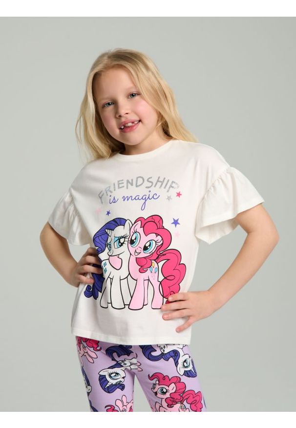 Sinsay - Koszulka My Little Pony - kremowy. Kolor: kremowy
