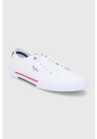 Pepe Jeans tenisówki brady men basic męskie kolor biały. Zapięcie: sznurówki. Kolor: biały. Materiał: guma #4