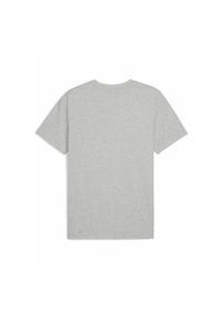 Puma - Męska koszulka Essentials Elevated PUMA Light Gray Heather. Kolor: wielokolorowy, czarny, szary. Wzór: aplikacja, haft