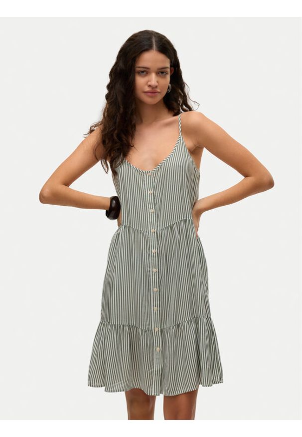 Vero Moda Sukienka letnia Bumpy 10325283 Zielony Loose Fit. Kolor: zielony. Materiał: wiskoza. Sezon: lato