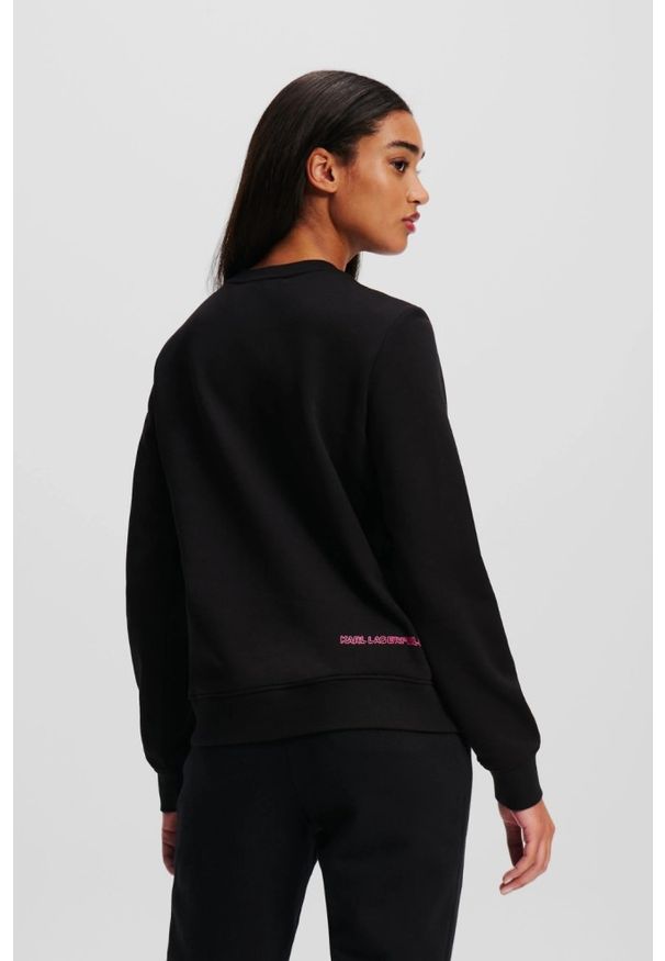Karl Lagerfeld - KARL LAGERFELD Czarna bluza damska Ikonik 2.0 Jelly, Rozmiar XS. Kolor: czarny. Materiał: bawełna