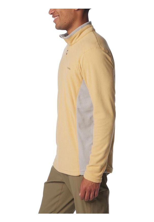 columbia - Polarowy sweter męski Columbia Klamath Range II Half Zip. Typ kołnierza: polo. Kolor: żółty, wielokolorowy, szary. Materiał: poliester