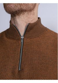 Petrol Industries Sweter M-3030-KWC205 Brązowy Regular Fit. Kolor: brązowy. Materiał: bawełna
