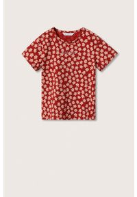 Mango Kids t-shirt bawełniany dziecięcy Mangofis-H kolor czerwony. Okazja: na co dzień. Kolor: czerwony. Materiał: bawełna. Styl: casual