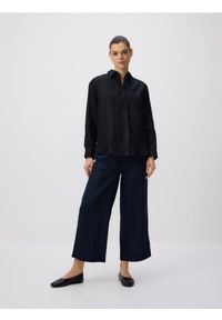 Reserved - Lniana koszula - czarny. Kolor: czarny. Materiał: len