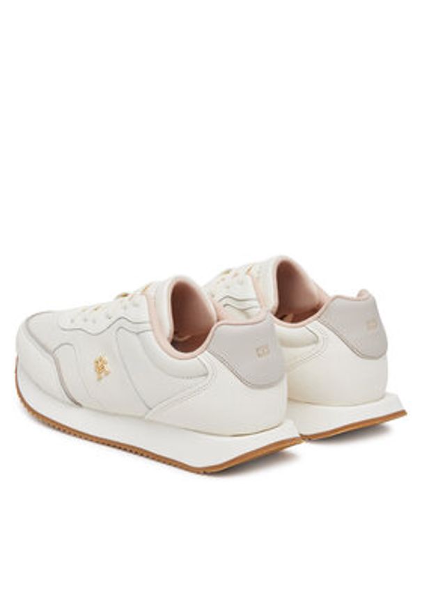 TOMMY HILFIGER - Tommy Hilfiger Sneakersy Runner FW0FW08696 Écru. Materiał: skóra
