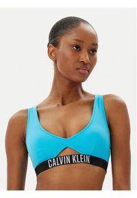 Calvin Klein Swimwear Góra od bikini KW0KW02745 Niebieski. Kolor: niebieski. Materiał: syntetyk