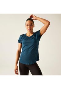 DARE 2B - Koszulka sportowa z krótkim rękawem damska Vigilant. Kolor: wielokolorowy, niebieski, szary. Materiał: poliester, elastan. Długość rękawa: krótki rękaw. Długość: krótkie. Sport: fitness #1