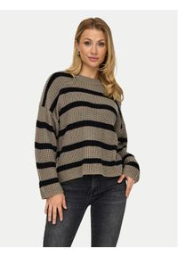 JDY Sweter Justy 15264902 Brązowy Regular Fit. Kolor: brązowy. Materiał: syntetyk #1