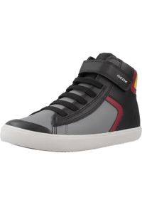 Geox - Buty GEOX J GISLI Czarny. Kolor: czarny. Materiał: syntetyk, tkanina. Sport: turystyka piesza