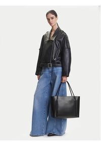 Calvin Klein Torebka Ck Linn Large Shopper K60K613109 Czarny. Kolor: czarny. Materiał: skórzane