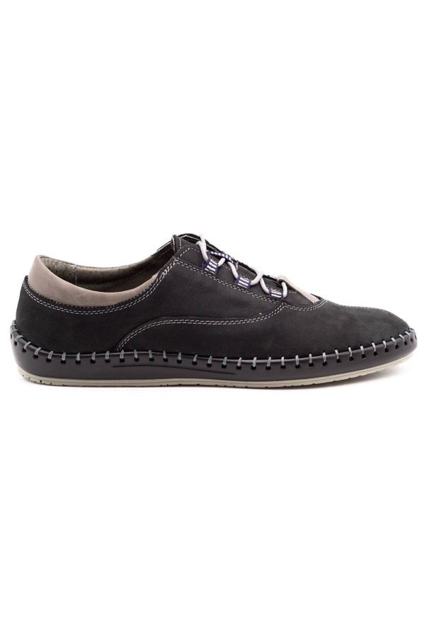 Olivier Buty męskie casual 312K czarny nubuk czarne. Okazja: na co dzień. Kolor: czarny. Materiał: nubuk. Styl: casual