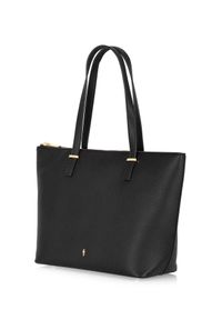 Ochnik - Elegancka czarna torebka shopper damska. Kolor: czarny. Wzór: paski. Materiał: skórzane. Rozmiar: duże. Styl: elegancki. Rodzaj torebki: na ramię #3