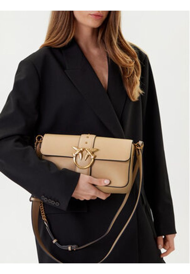 Pinko - PINKO Torebka Love One Classic Fl 104524 A0QO C50Q Beżowy. Kolor: beżowy. Materiał: skórzane