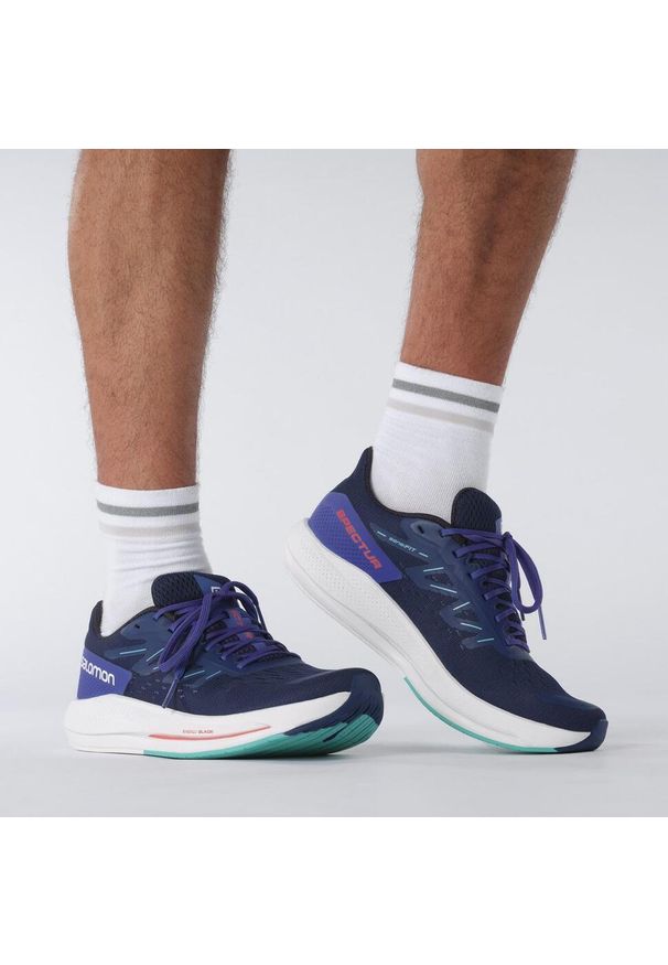 salomon - Buty do biegania męskie Salomon Spectur. Zapięcie: sznurówki. Kolor: niebieski. Materiał: materiał, tkanina, syntetyk. Szerokość cholewki: normalna