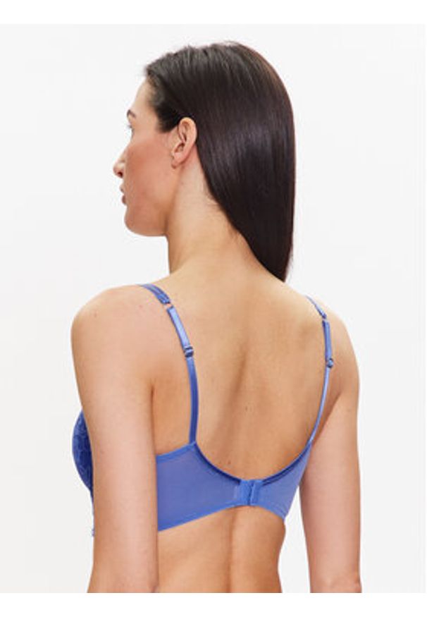 Hunkemöller Biustonosz push-up Lidia PP II 201167 Niebieski. Kolor: niebieski. Materiał: syntetyk. Rodzaj stanika: push-up