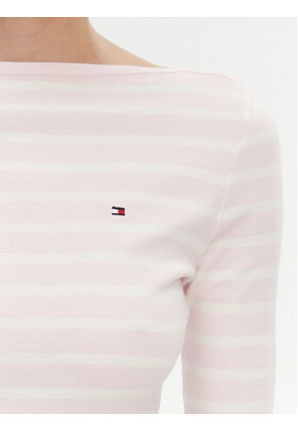 TOMMY HILFIGER - Tommy Hilfiger Bluzka New Cody WW0WW40589 Różowy Slim Fit. Kolor: różowy. Materiał: bawełna