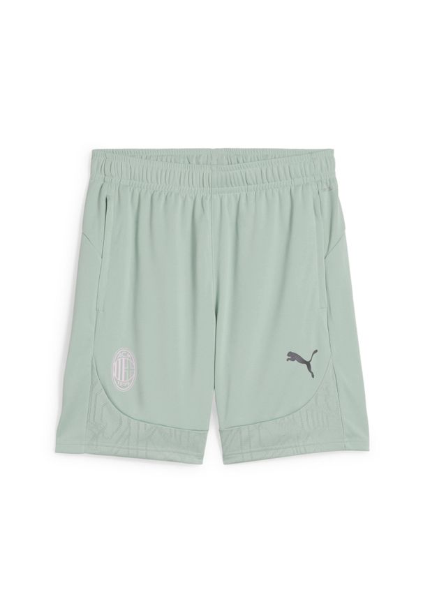 Puma - Szorty szkolenie Milan AC 2024/25. Kolor: zielony, fioletowy, wielokolorowy. Sport: fitness, piłka nożna
