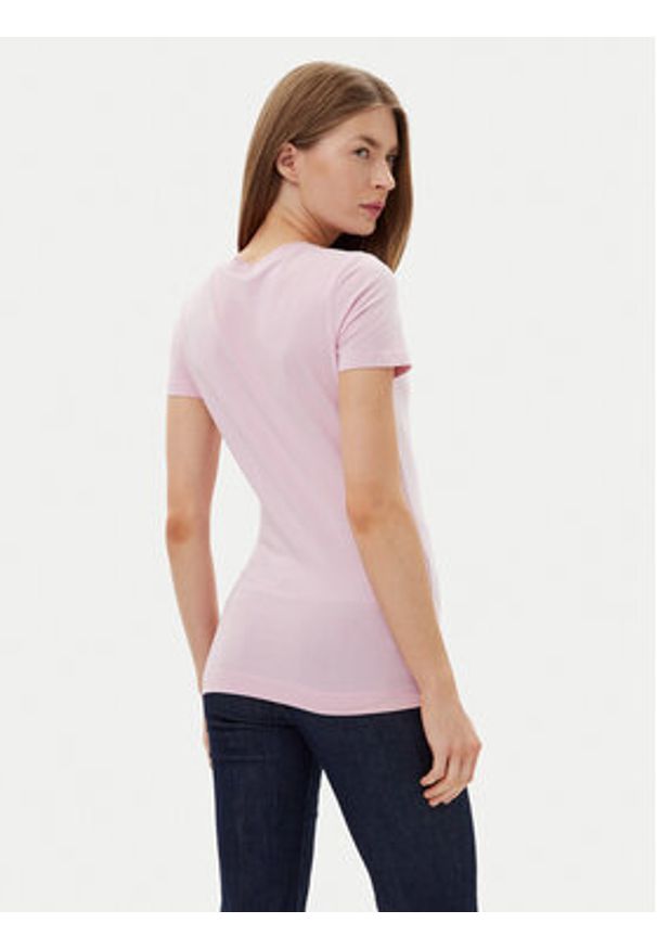 Guess T-Shirt W5GI17 J1314 Różowy Slim Fit. Kolor: różowy. Materiał: bawełna