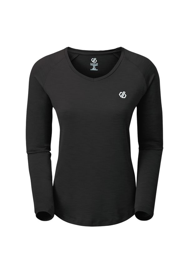 DARE 2B - Damska Koszulka Z Długim Rękawem Discern. Kolor: czarny. Długość rękawa: długi rękaw. Długość: długie. Sport: turystyka piesza