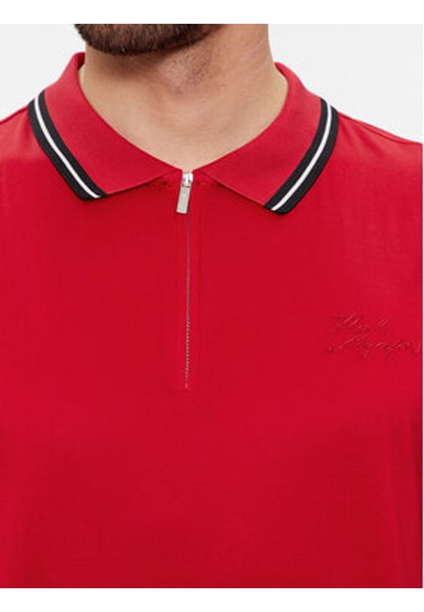 Karl Lagerfeld - KARL LAGERFELD Polo 745080 541200 Czerwony Regular Fit. Typ kołnierza: polo. Kolor: czerwony. Materiał: bawełna