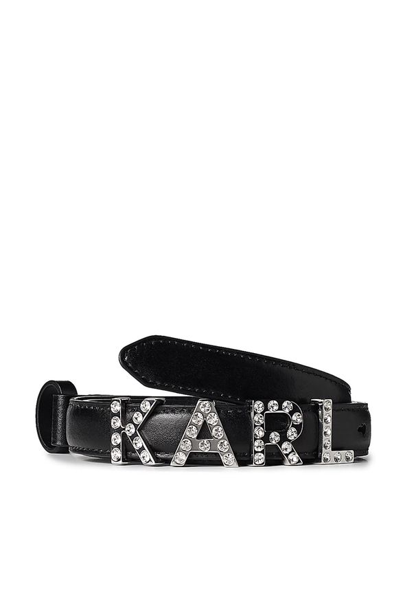 Karl Lagerfeld - Pasek Damski KARL LAGERFELD 230W3104 Black 999. Kolor: czarny. Materiał: skóra