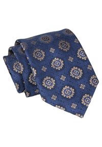 Alties - Krawat - ALTIES - Duże Grochy, Granatowy. Kolor: niebieski. Materiał: tkanina. Wzór: grochy. Styl: elegancki, wizytowy