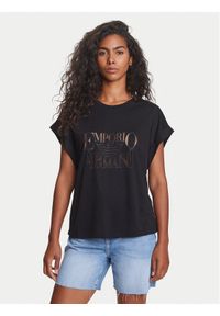 Emporio Armani T-Shirt EW000616 AF12187 UC001 Czarny Loose Fit. Kolor: czarny. Materiał: wiskoza