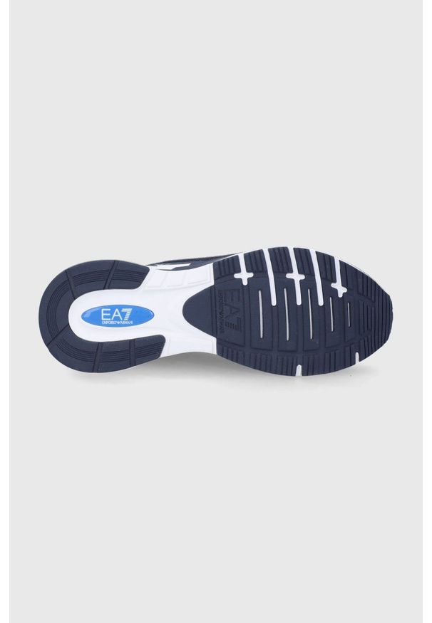 EA7 Emporio Armani Buty kolor granatowy na platformie. Nosek buta: okrągły. Zapięcie: sznurówki. Kolor: niebieski. Materiał: guma. Obcas: na platformie