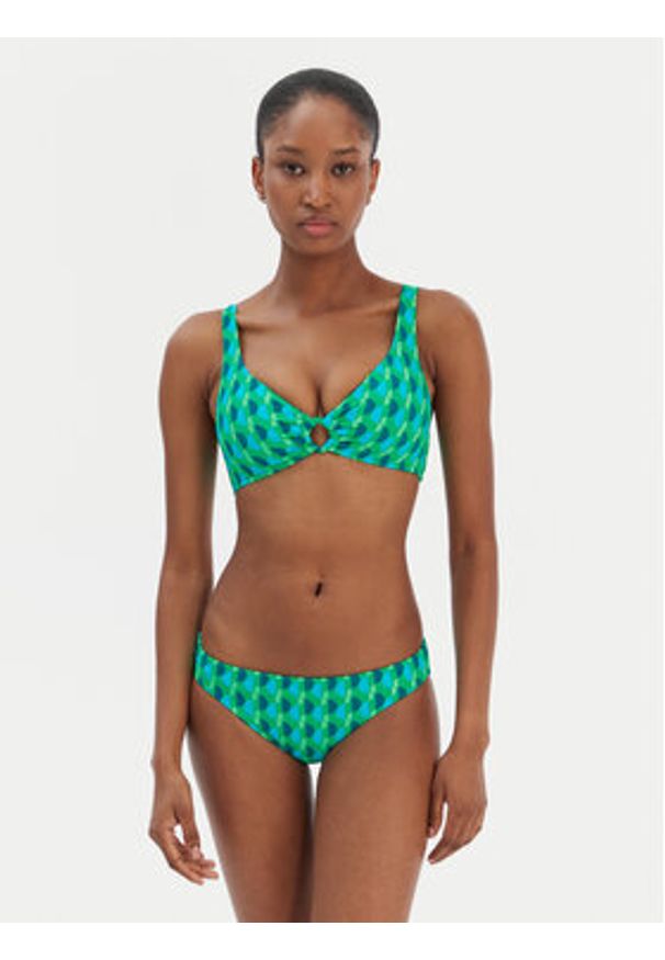 Seafolly Góra od bikini Sorrento 31467-277 Zielony. Kolor: zielony. Materiał: syntetyk