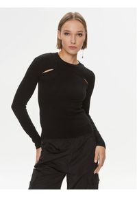 Pinko Sweter Puzzola 101929 A16Z Czarny Regular Fit. Kolor: czarny. Materiał: wełna, kaszmir