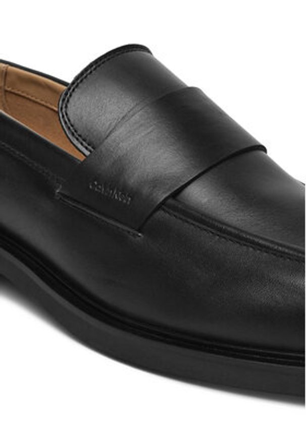 Calvin Klein Półbuty SQ RUBBER LOAFER HM0HM01901 Czarny. Kolor: czarny. Materiał: skóra