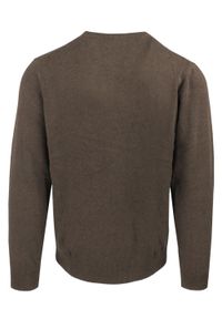 Męski, Bawełniany Sweter w Serek (V-neck) - Adriano Guinari - Brązowy. Okazja: do pracy, na co dzień, na spotkanie biznesowe. Typ kołnierza: dekolt w serek. Kolor: wielokolorowy, beżowy, brązowy. Materiał: bawełna. Styl: klasyczny, casual, elegancki, biznesowy #3