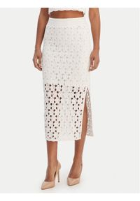 Fracomina Spódnica midi FR26SG4008K488R6 Écru Slim Fit. Materiał: bawełna #1