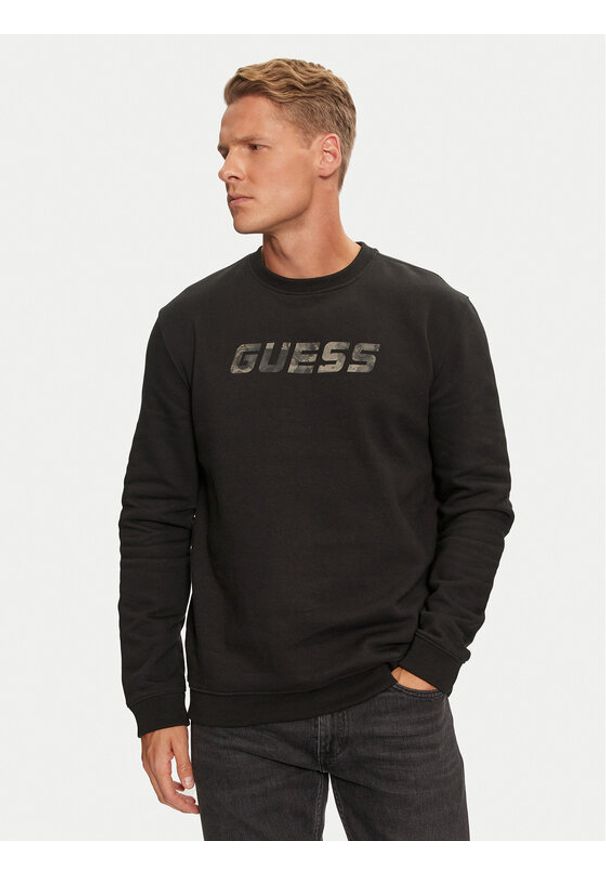 Guess Bluza Keid Z4BQ18 KCEA0 Czarny Regular Fit. Kolor: czarny. Materiał: bawełna, syntetyk