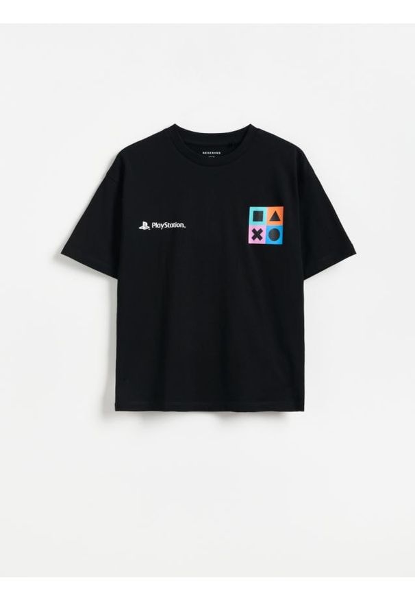 Reserved - T-shirt Playstation - czarny. Kolor: czarny. Materiał: bawełna, dzianina