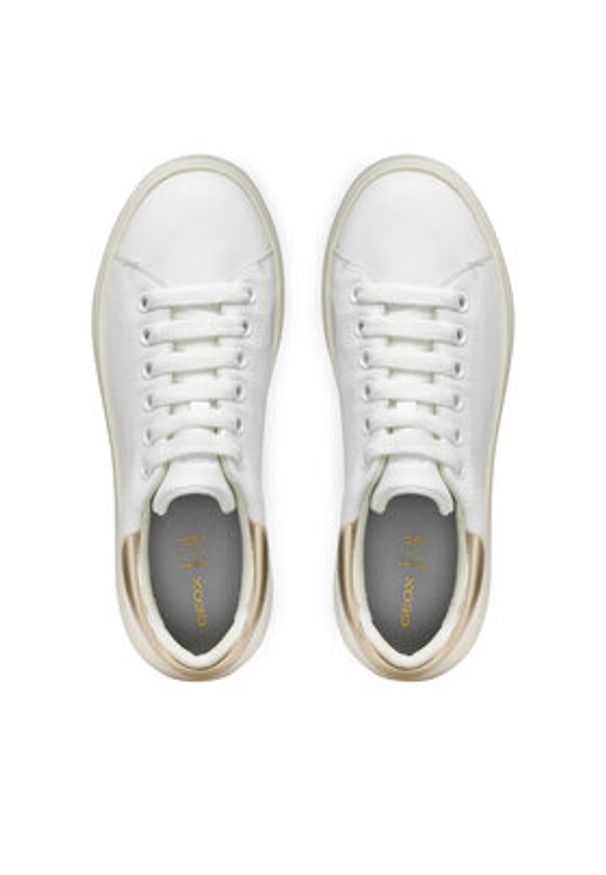 Geox Sneakersy D Spherica Ec4.1 D45TCD 085BN C1327 Biały. Kolor: biały. Materiał: skóra