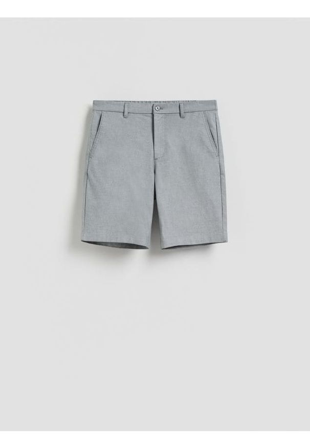 Reserved - Szorty carrot fit - ciemnozielony. Kolor: zielony. Materiał: bawełna, tkanina